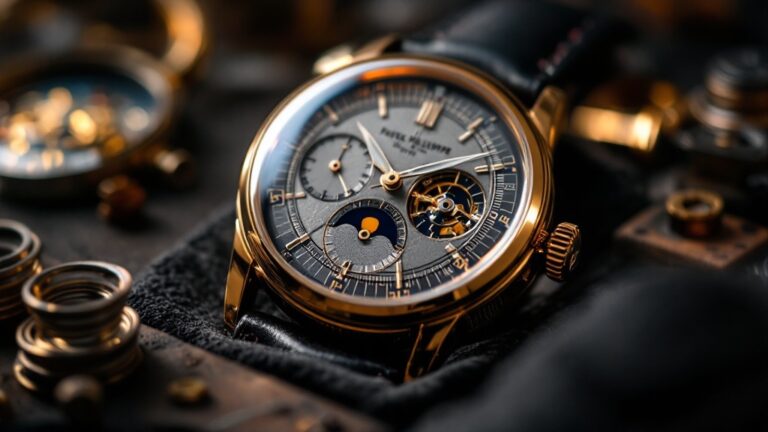 Luxuriöse mechanische Armbanduhr mit Goldgehäuse und Mondphase