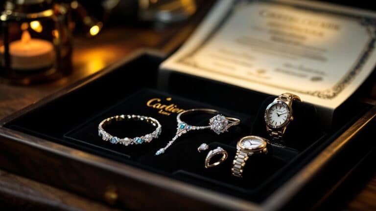 Luxusschmuck und Uhren in Schmuck-Box