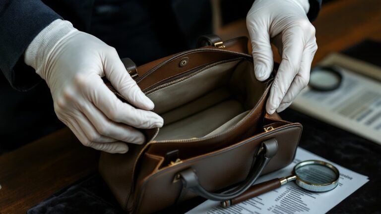 Untersuchung luxustasche - wenig tasche zu sehen, mehr prüfung – fachkundig bewertet von Antik Seider, DGuSV-zertifizierte Sachverständige